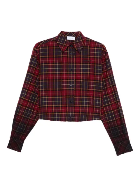 Off-White plaid buttoned shirt Red OWGE02HF25FAB0012848