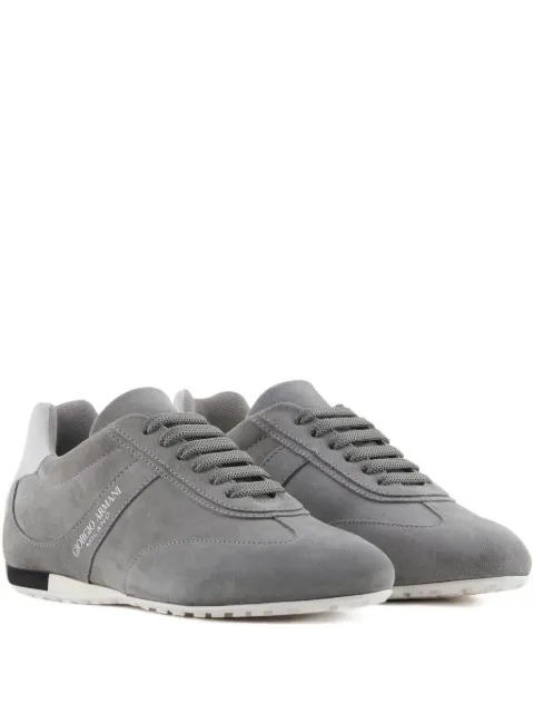 Giorgio Armani lace-up suede sneakers Grey X1X042XR256