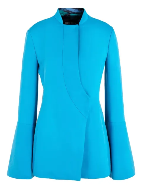 Giorgio Armani flared-sleeve fitted jacket Blue GW000157TE10863