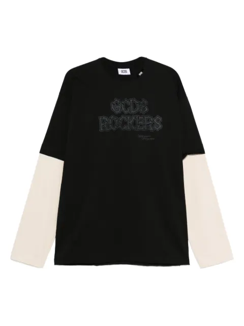 GCDS long-sleeve logo-print t-shirt Black B2CM2205JF1