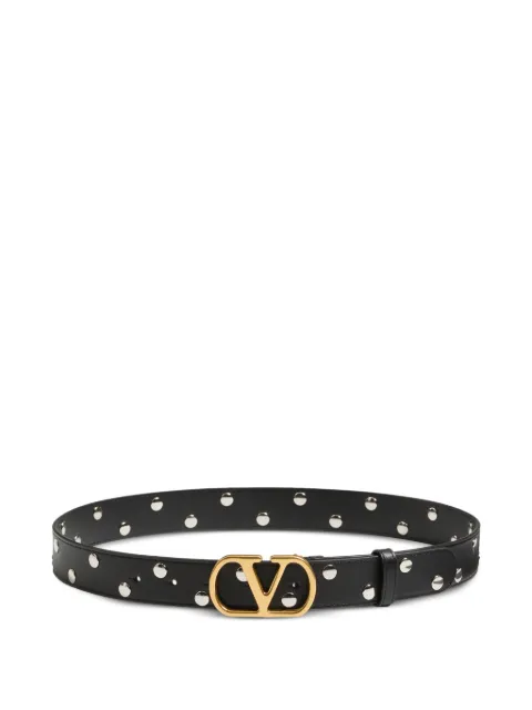 Valentino Garavani VLogo Signature belt in shiny calfskin 30 mm Black WT0ST9MLX