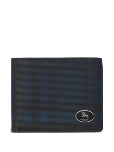 Burberry check slim bifold wallet Blue 8114545