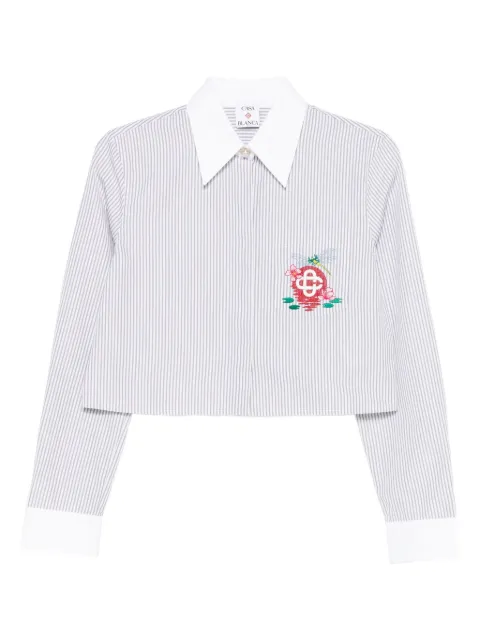 Casablanca striped embroidered shirt Neutrals WAW25SH219