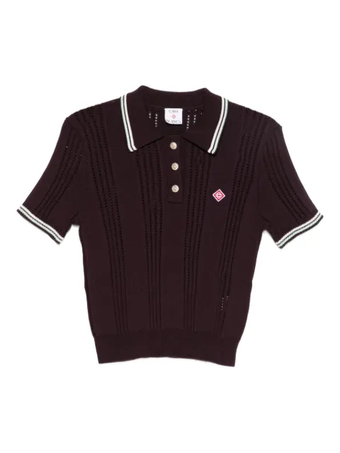 Casablanca short-sleeved cotton polo shirt Red WAW25KW1089