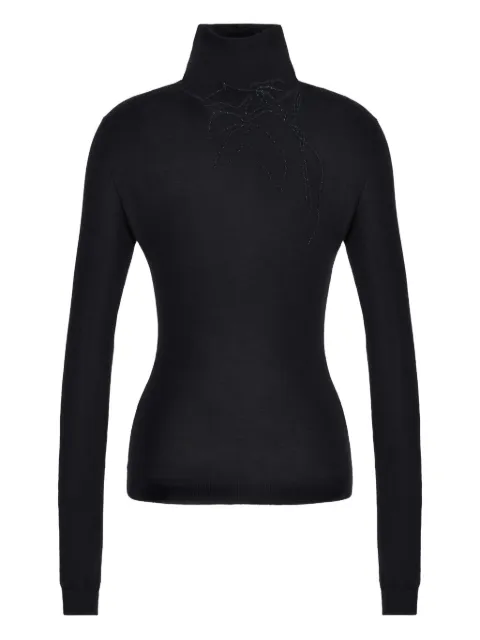 Giorgio Armani embroidered roll-neck sweater Black 6DAM13AM38Z