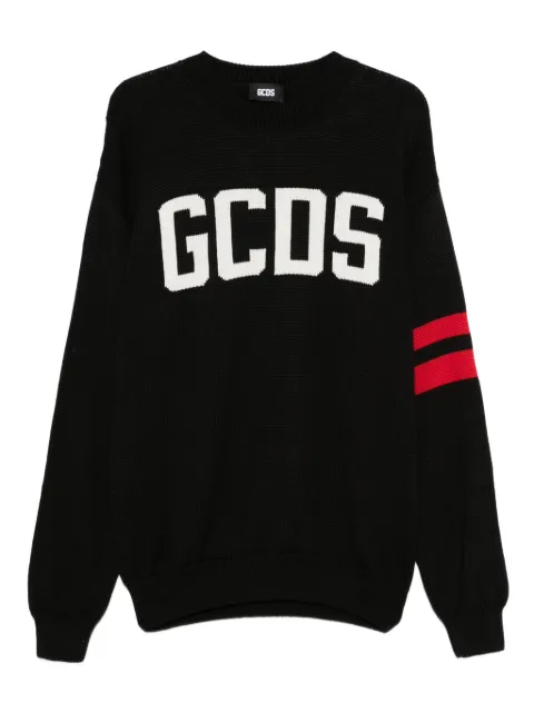 GCDS logo-detailing striped sweater Black B2XM1506I5