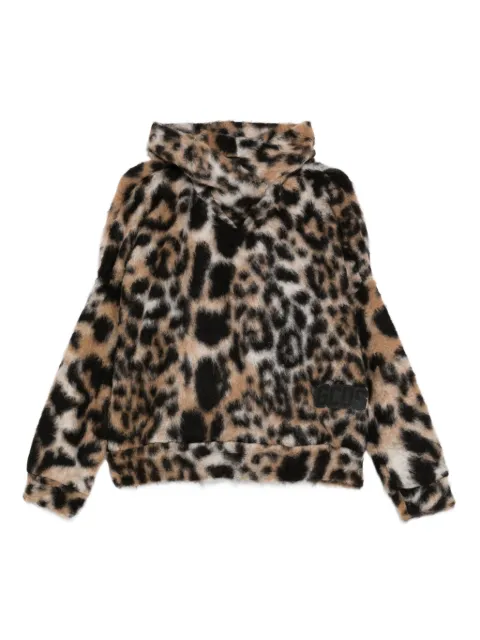 GCDS hooded animal-print sweater Brown B2CM1923TS4