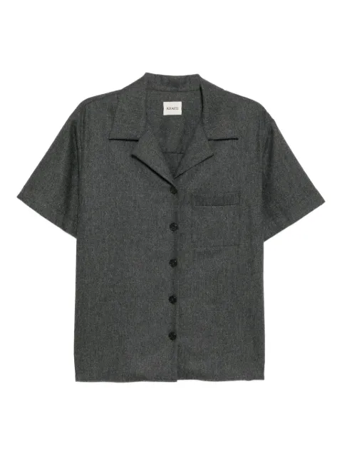 KHAITE Riordan buttoned short-sleeve shirt Grey 2414604217