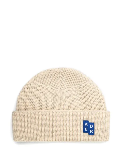 Ader Error ribbed-knit logo beanie Neutrals BMSGFYHW0501OW
