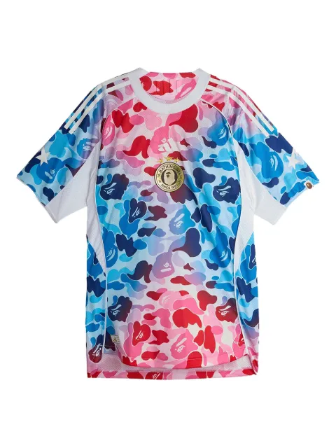 A BATHING APE® x adidas Football graphic-print jersey White KA0040