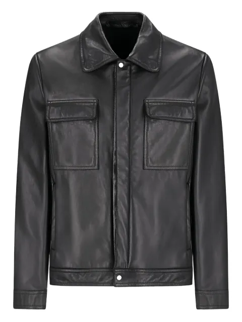 Salvatore Santoro flap-pocket leather jacket Black 49581U