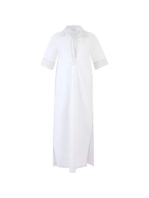 Rosie Assoulin collared embroidered midi dress White C261D12WC258100