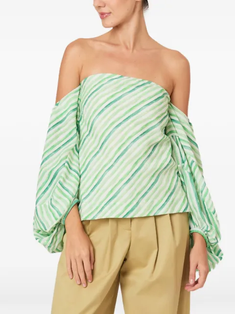 Rosie Assoulin striped off-shoulder top Neutrals C261T01WL036300