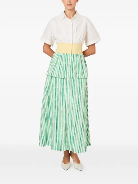 Rosie Assoulin striped tiered dress White C261D34WC266300