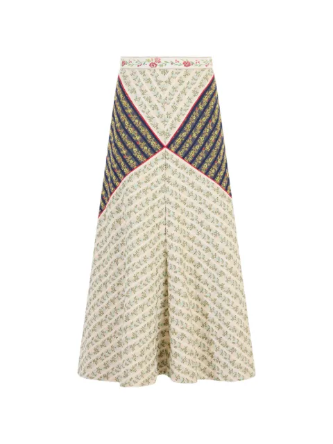 Rosie Assoulin floral-print panelled midi skirt Neutrals R261S07WC273107