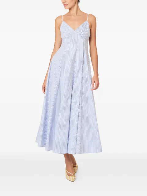 Rosie Assoulin striped V-neck dress Blue C261D32WC267490