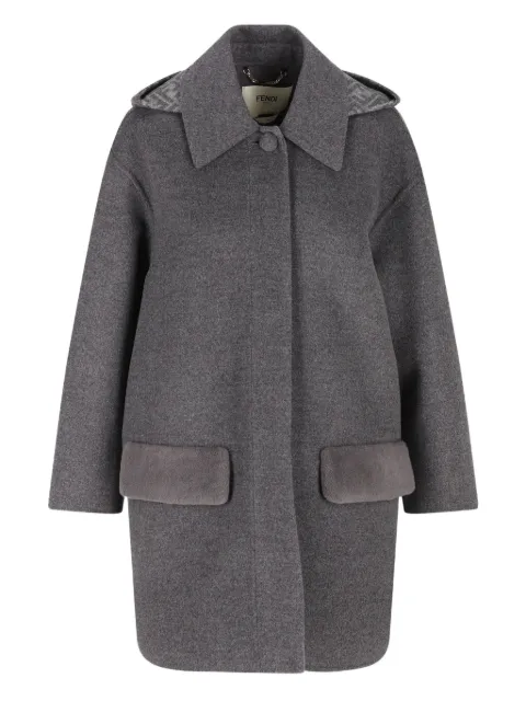 FENDI hooded flap-pocket coat Grey FJ7671A5HD