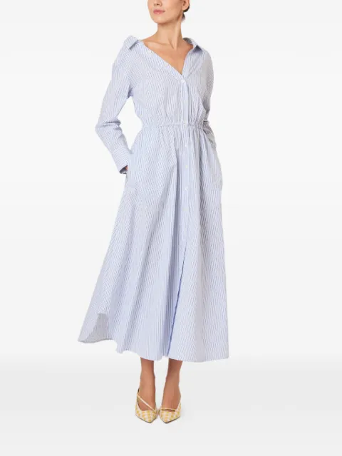 Rosie Assoulin striped V-neck dress Blue C261D15WC267490