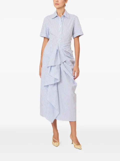 Rosie Assoulin ruffled-detail striped dress Blue C261D07WC267490