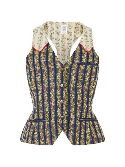 Rosie Assoulin floral-print V-neck vest Blue R261V01WC273410