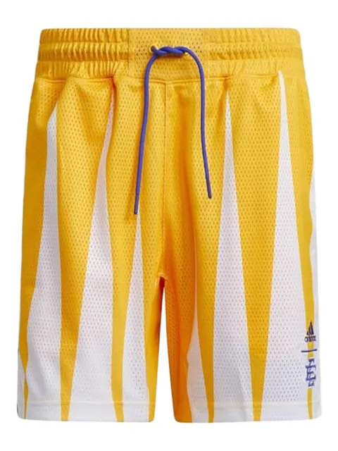 adidas Hoops Summer Essentials geometric-pattern track shorts Yellow H48541