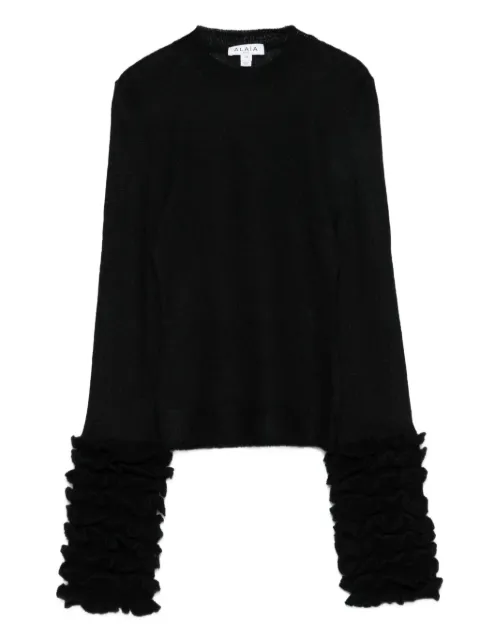 Alaïa frills sweater Black AA9G0076K101B