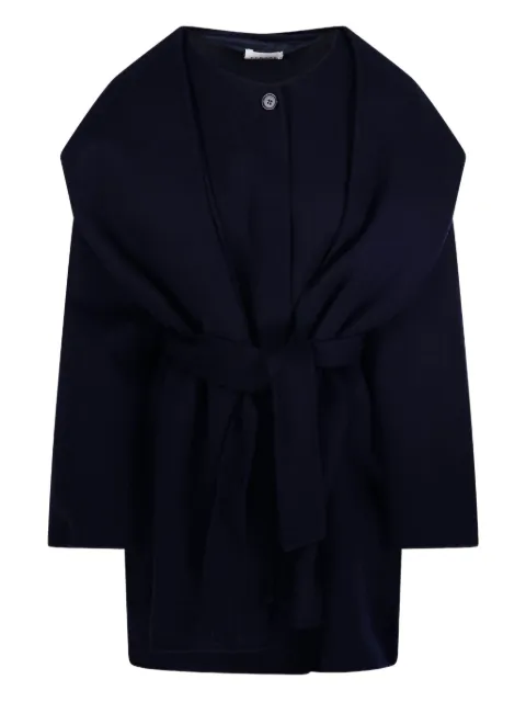 P.A.R.O.S.H. draped belted coat Blue LEAK25D431719I