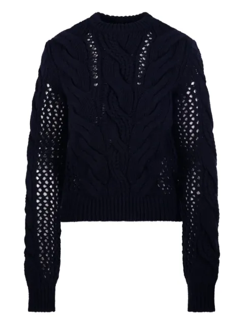 Sportmax cable-knit crew-neck sweater Black 2522366142600