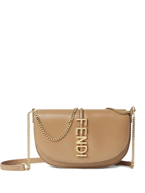 FENDI Fendigraphy logo-lettering crossbody bag Brown 8M0529ANSS