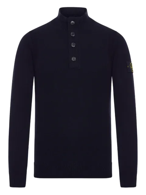 Stone Island button-fastening polo shirt Blue L2S155100040S00A3