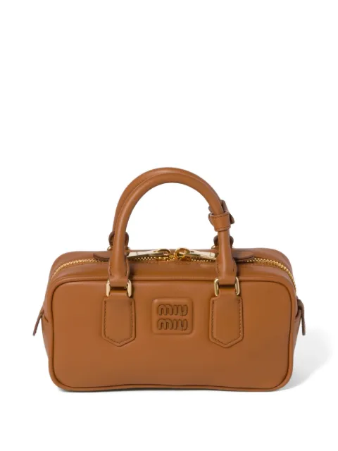 Miu Miu regular Arcadie leather tote bag Brown 5BB142VOON2CR3