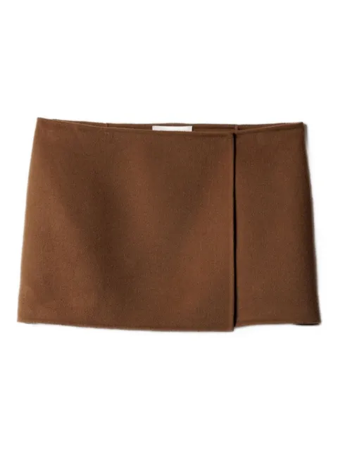 Miu Miu double cashmere miniskirt Brown MG2499SOOO15Q8