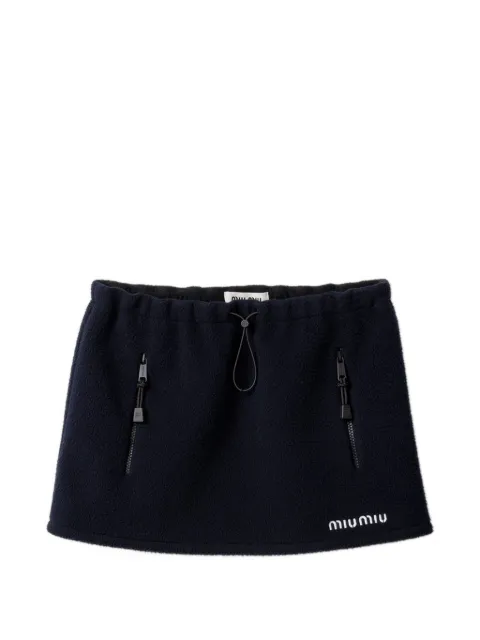 Miu Miu fleece miniskirt Blue MG2518SOOO18E3
