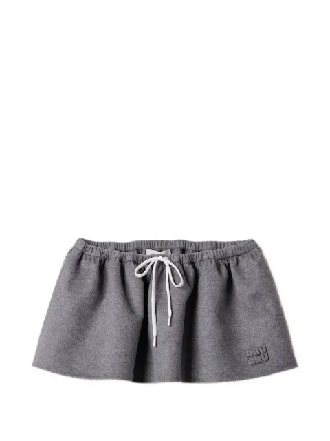 Miu Miu double cashmere miniskirt Grey MG2252SOOO15Q8