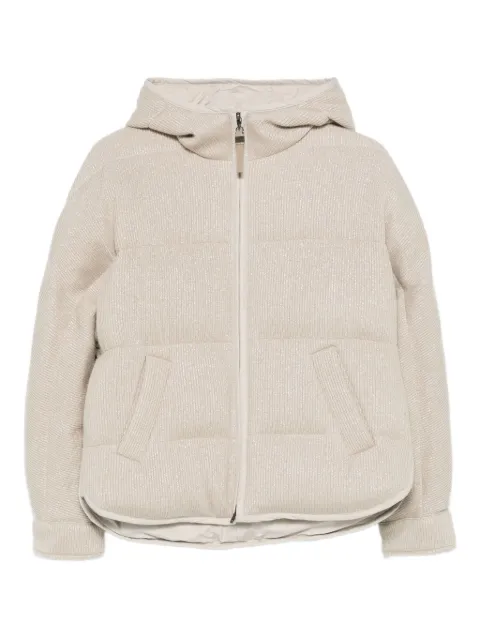 Brunello Cucinelli hooded puffer jacket Neutrals M01ET7728