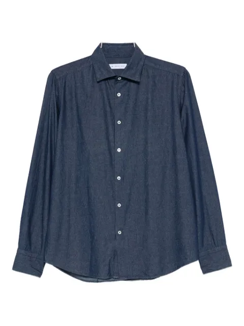 Manuel Ritz washed cotton-chambray shirt Blue 3932E600L253708