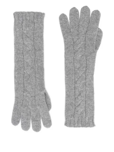 Gran Sasso cable-knit gloves Grey 1321733017090