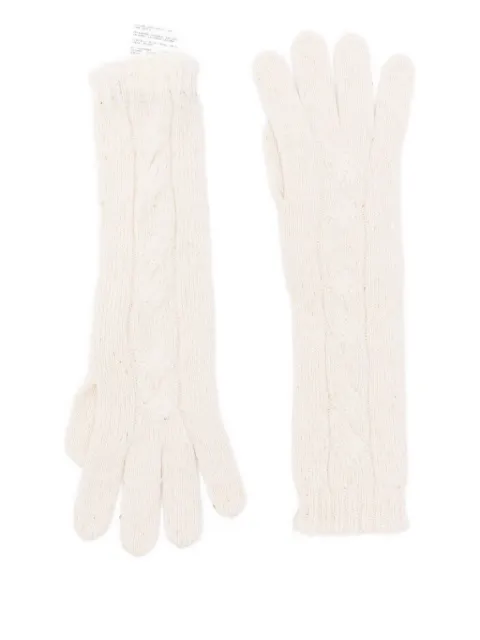 Gran Sasso cable-knit gloves Neutrals 1321733017002