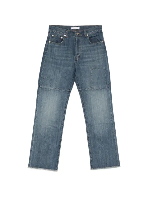 Wales Bonner patched slub wide-leg jeans Blue MS26DE01CO06502
