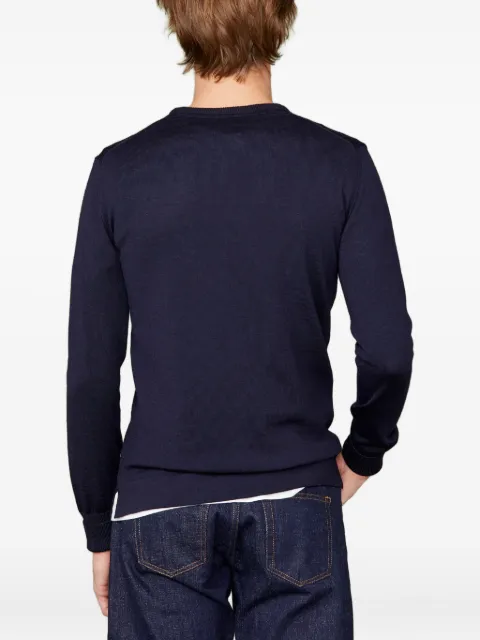 Officine Generale crew-neck long-sleeve sweater Blue DLCXKNT300