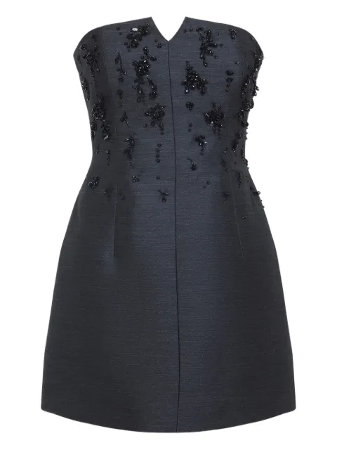 Alberta Ferretti crystal-embellished strapless dress Black A04345136