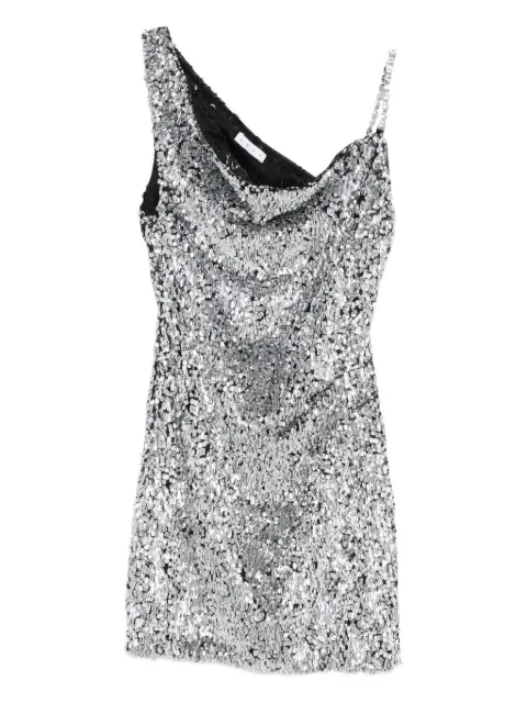 AREA sequin-embellished one-shoulder dress Silver FW25AWDR0194FA01