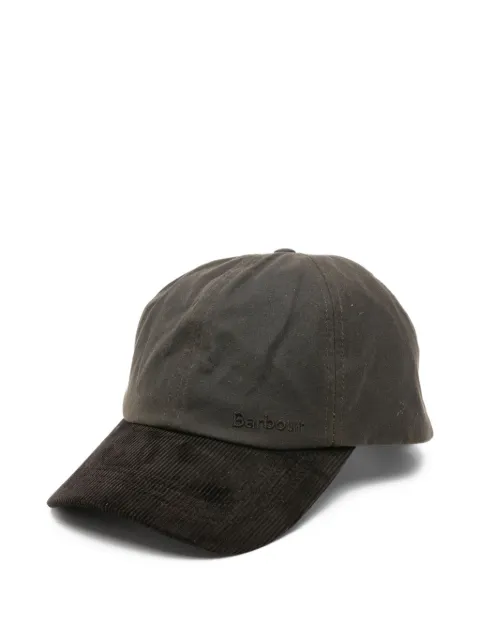 Barbour corduroy panelled cap Green MHA0913OL71