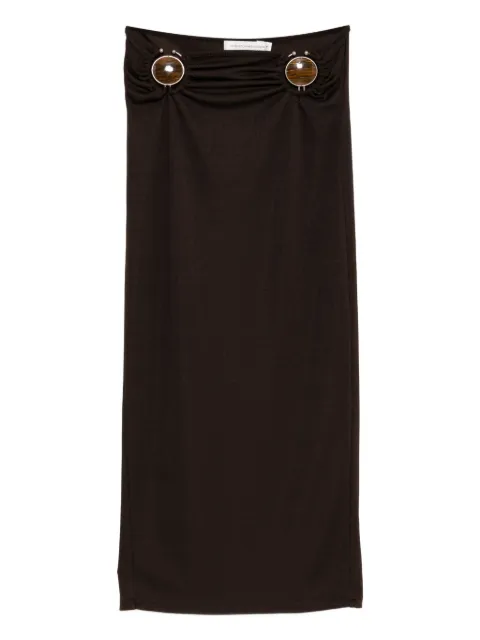 Christopher Esber mineral-stone ruched skirt Brown 25034767