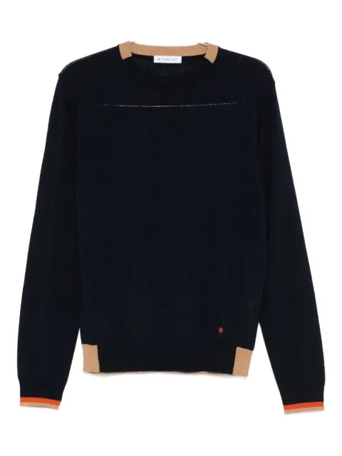 Manuel Ritz contrast-trim wool-blend sweater Blue 3932M500253807