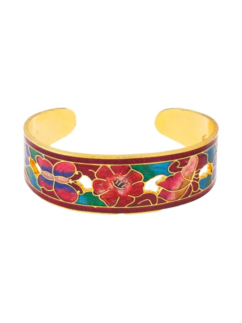 Susan Caplan Vintage 1980s cloisonné cuff bracelet Gold BL009717
