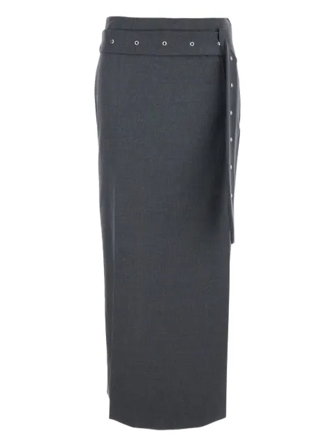 Low Classic belted wrap skirt Grey LW253SK03CC