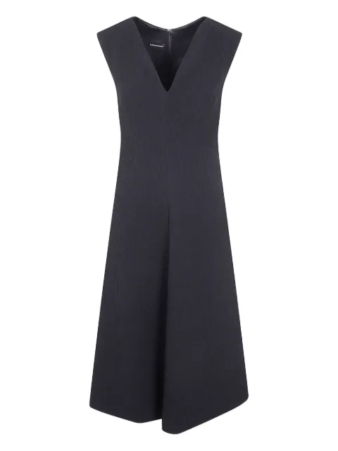 Emporio Armani V-neck ribbed dress Black EW001717AF14727