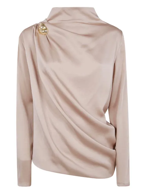 Fabiana Filippi draped embellishment shirt Neutrals TPD225F551D908ACERO
