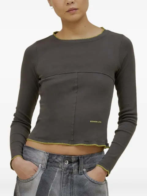 Eckhaus Latta crew-neck long-sleeve T-shirt Grey 9100ELPF25CEL